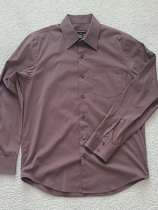 Club Monaco Other - Club Monaco Men's Brown Stretch Cotton-Blend Long-Sleeve Button Up Shirt - Sz M